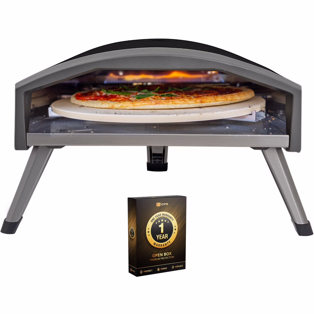 Open Box Deco Chef Outdoor Gas Pizza Oven, Portable Design, Black + 1 Year Warranty